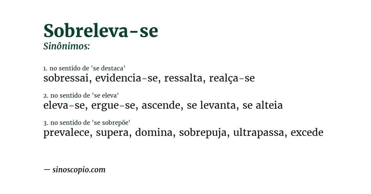 Sinônimo de sobreleva-se