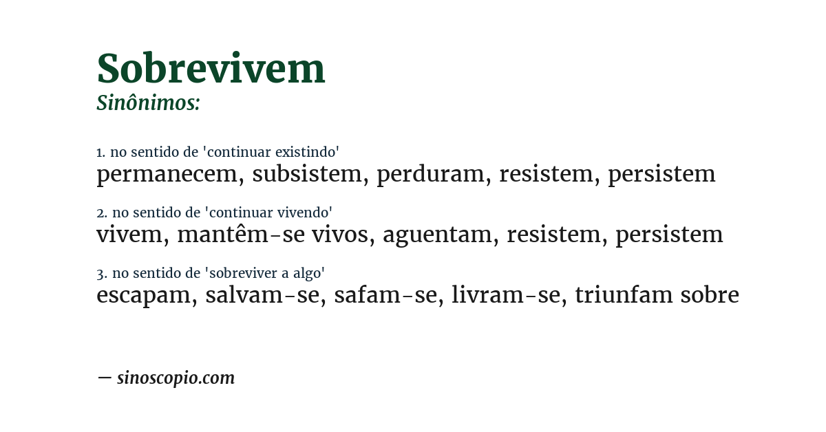 Sinônimo de sobrevivem