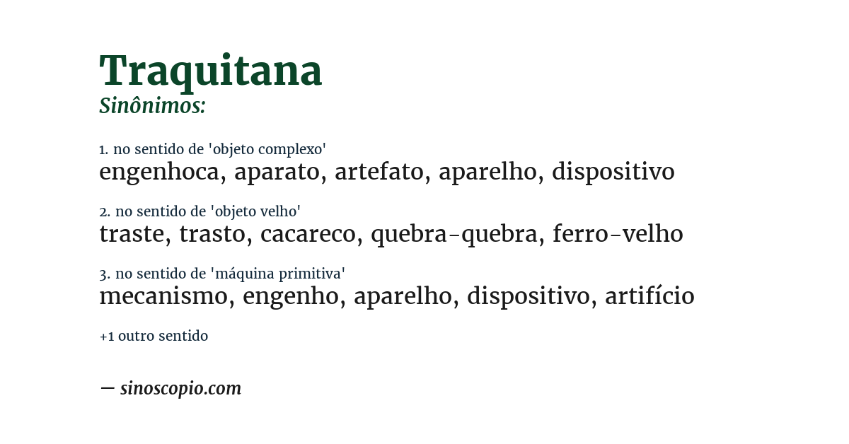 Sinônimo de traquitana