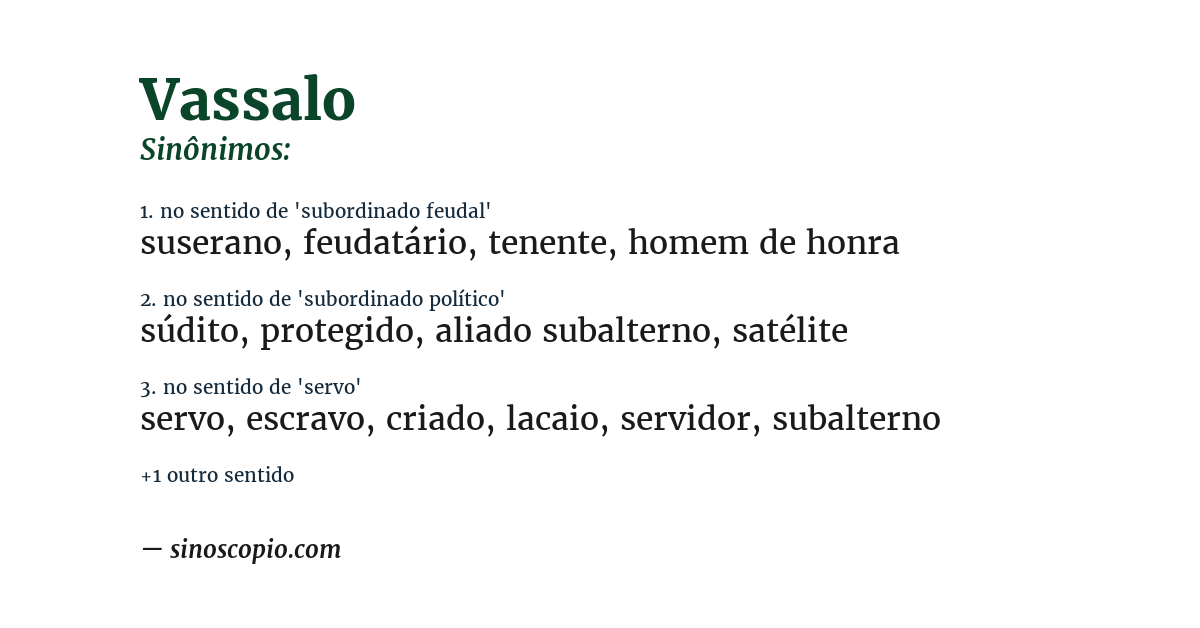 Sinônimo de vassalo