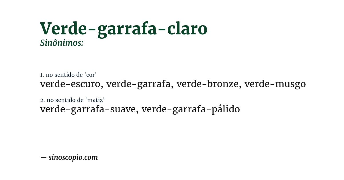 Sinônimo de verde-garrafa-claro