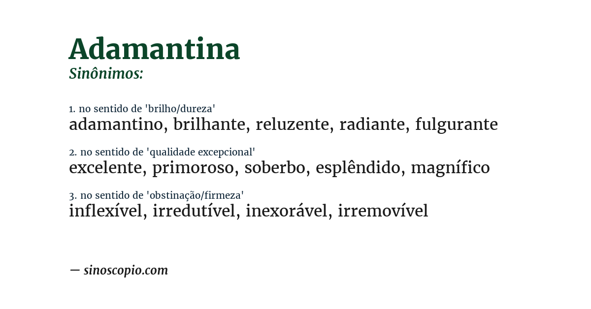 Sinônimo de adamantina
