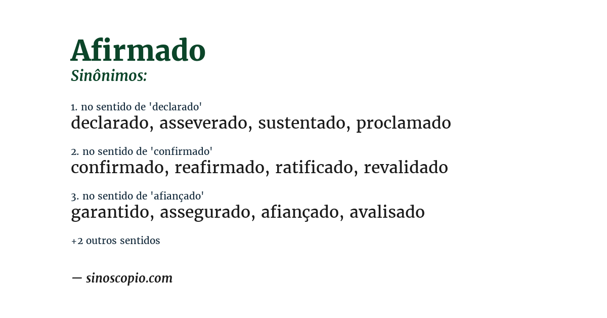 Sinônimo de afirmado