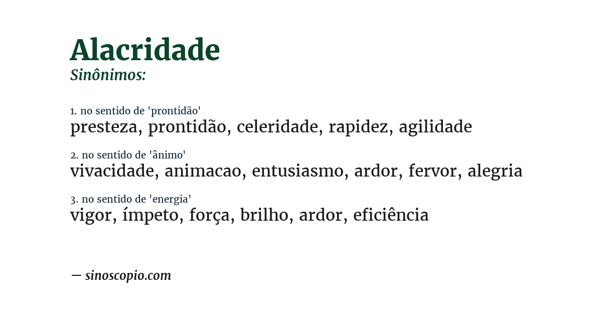 Sinônimo de alacridade