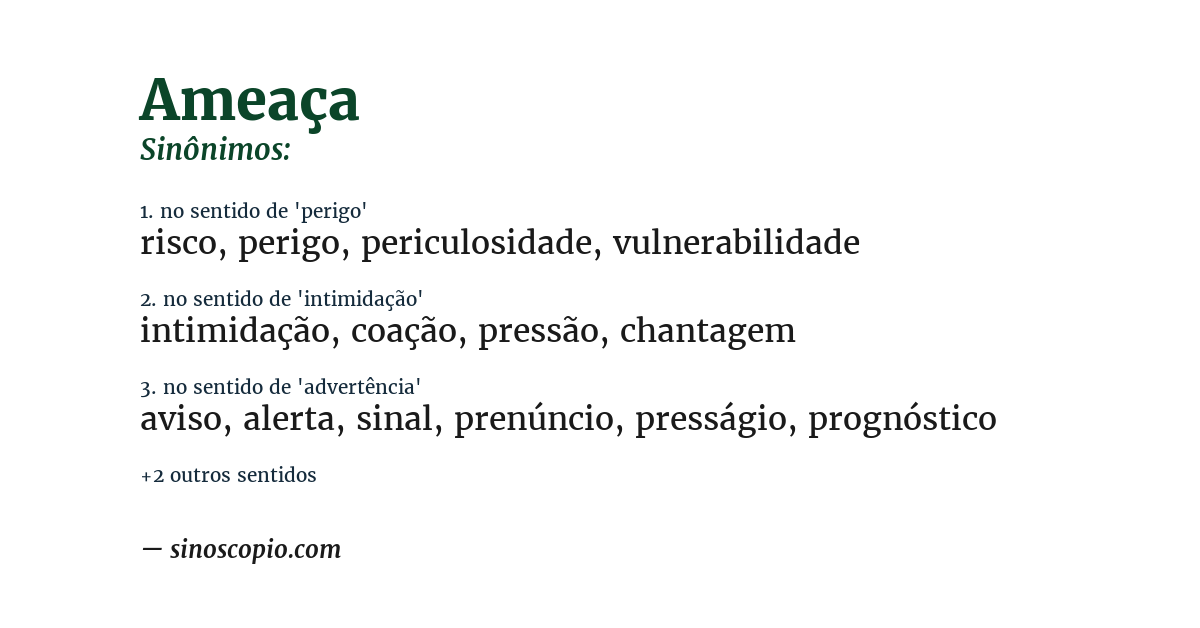 Sinônimo de ameaça