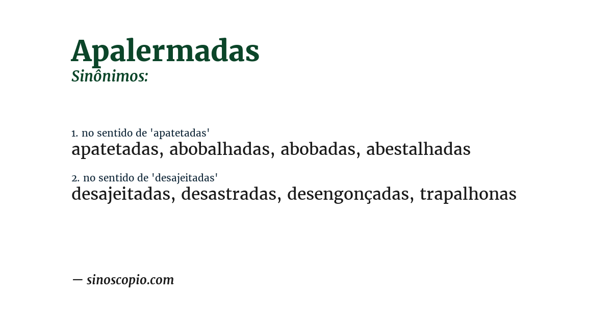 Sinônimo de apalermadas