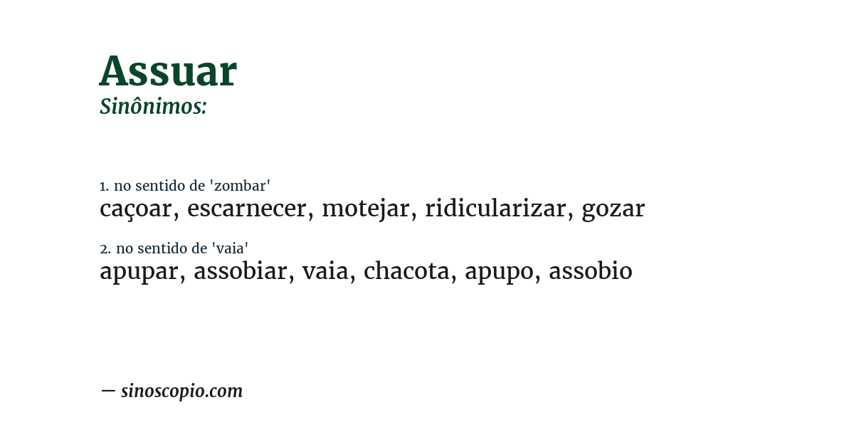 Sinônimo de assuar