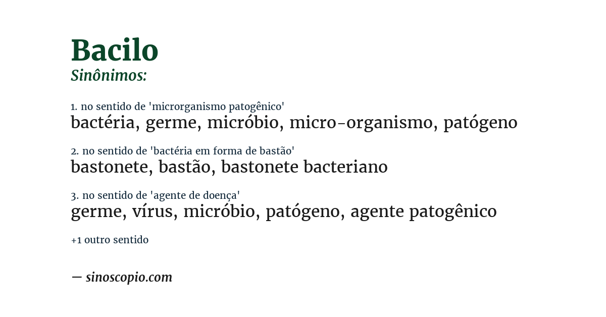 Sinônimo de bacilo