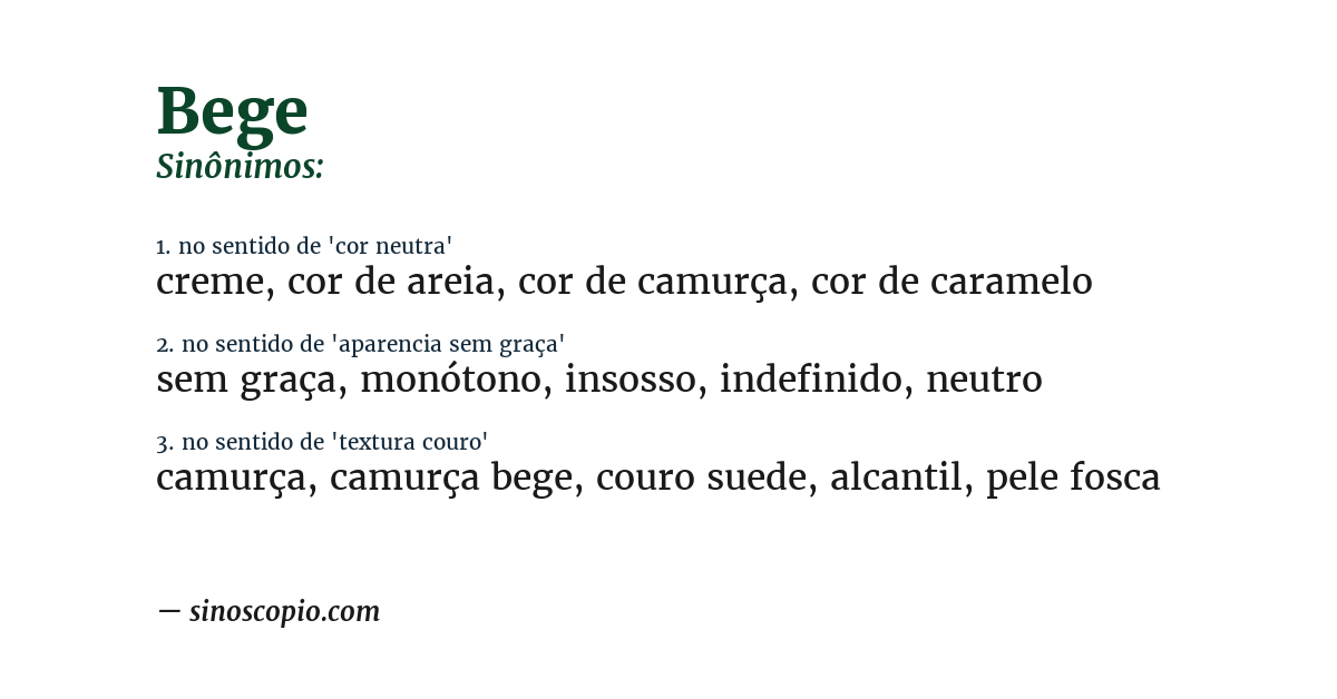 Sinônimo de bege