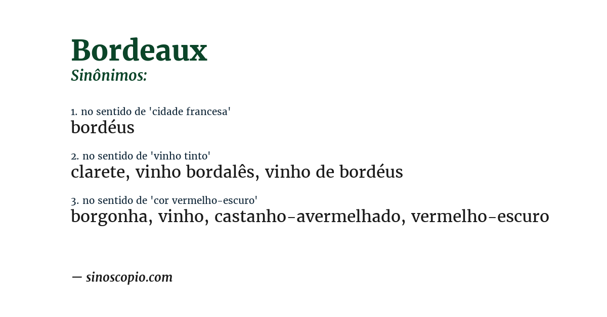 Sinônimo de bordeaux