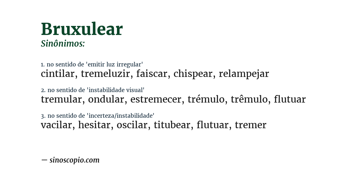 Sinônimo de bruxulear