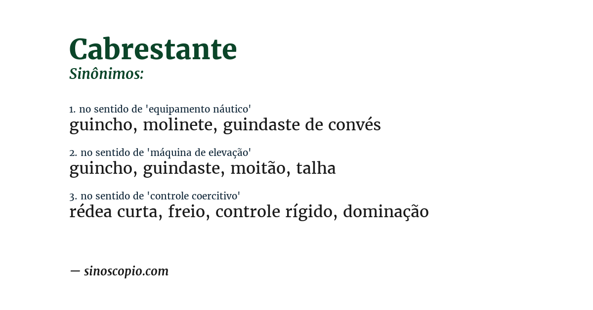 Sinônimo de cabrestante