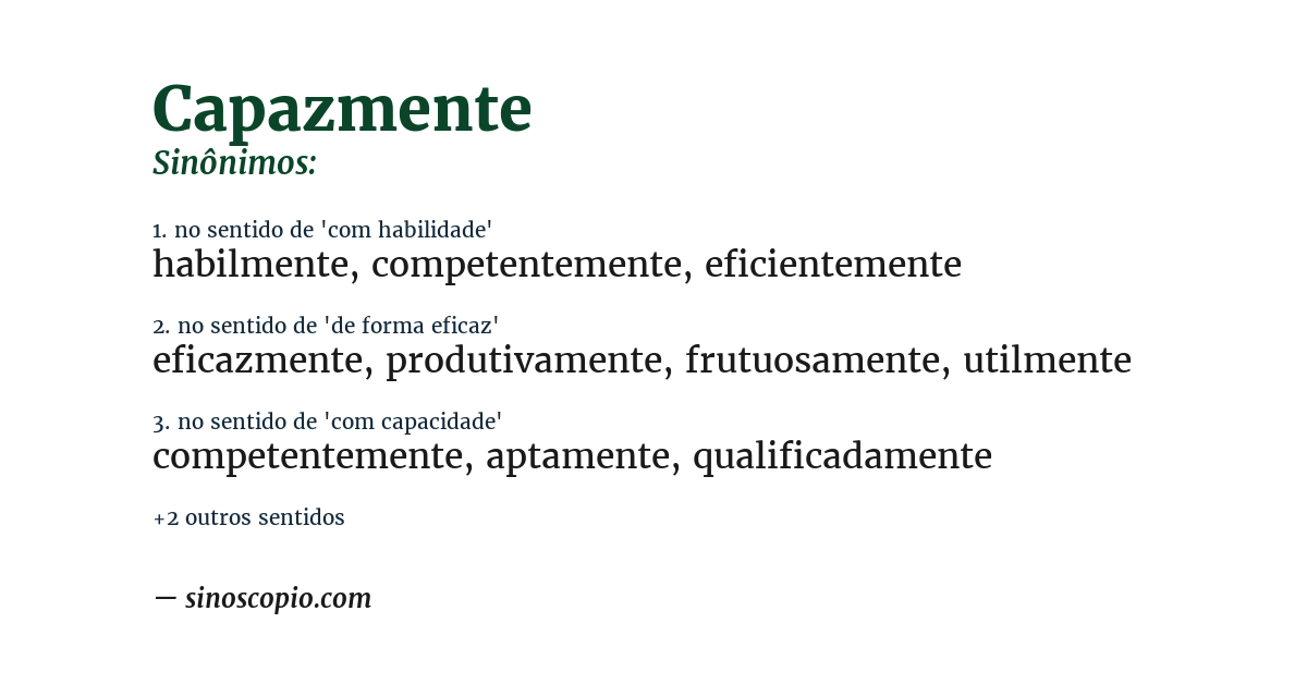 Sinônimo de capazmente