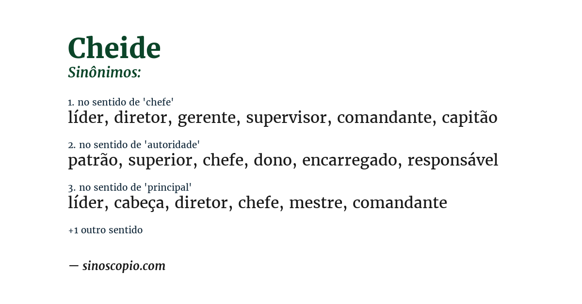 Sinônimo de cheide