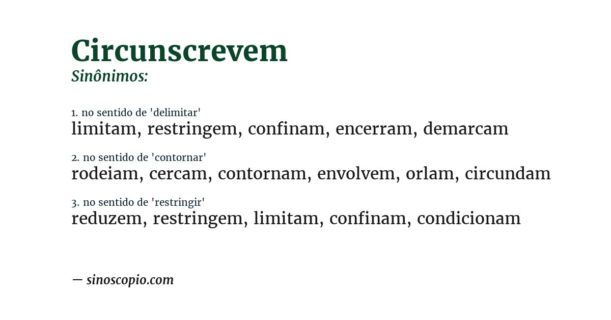 Sinônimo de circunscrevem