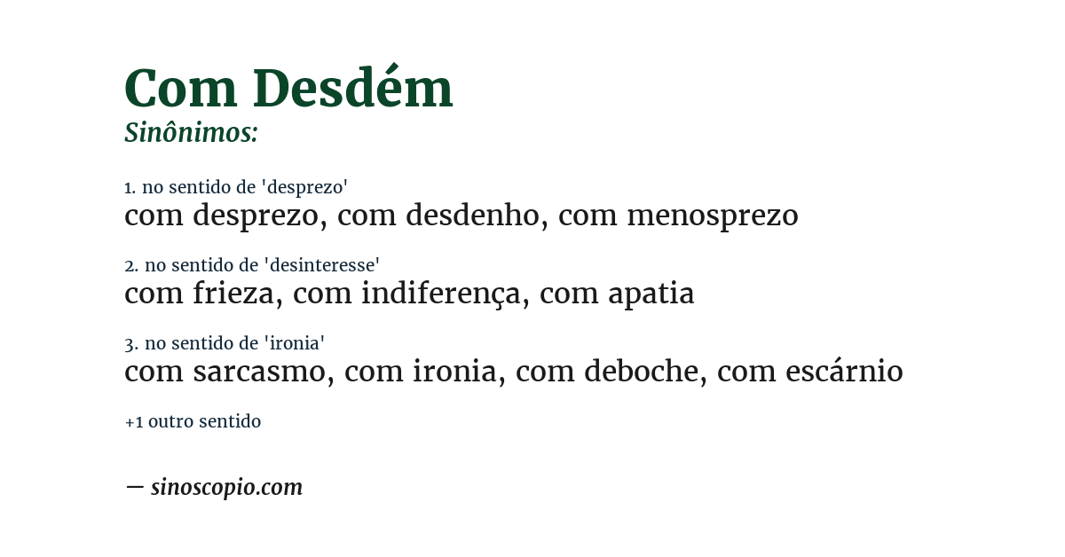 Sinônimo de com desdém