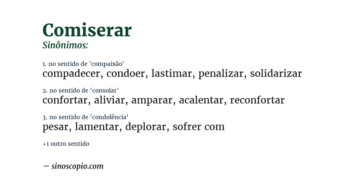 Sinônimo de comiserar
