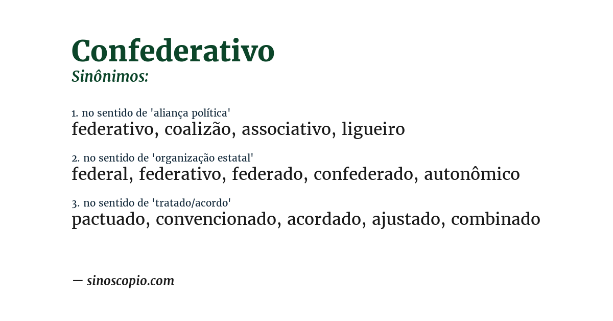 Sinônimo de confederativo