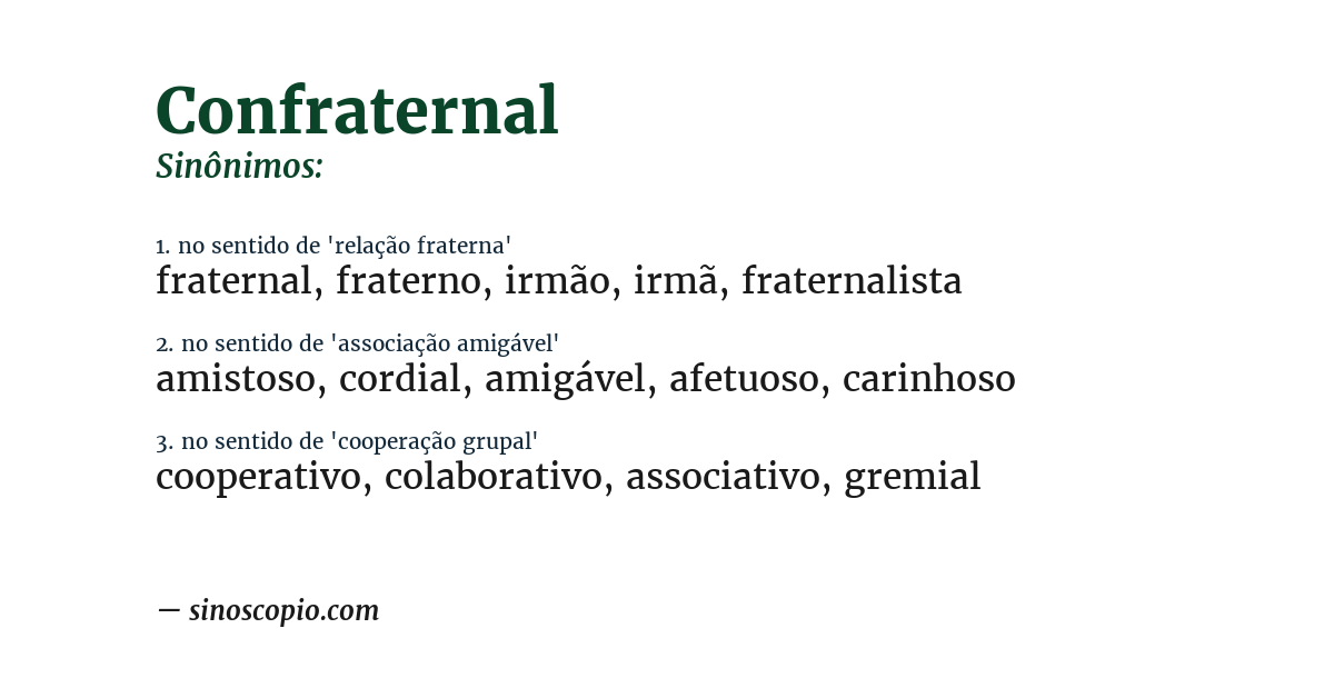 Sinônimo de confraternal