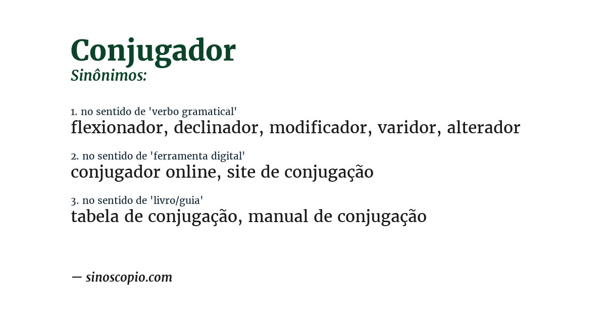 Sinônimo de conjugador