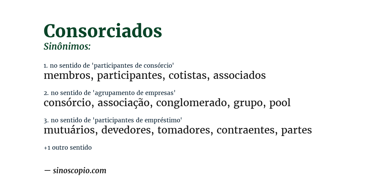 Sinônimo de consorciados