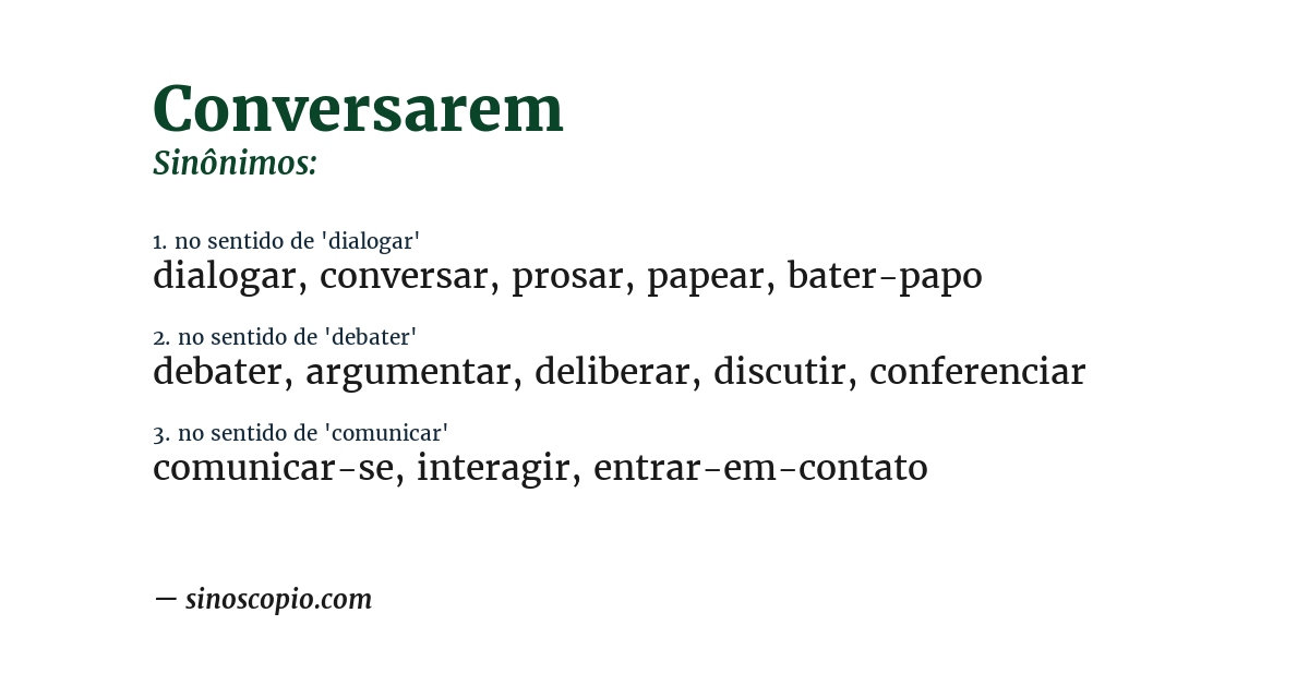 Sinônimo de conversarem