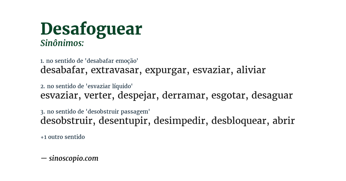 Sinônimo de desafoguear