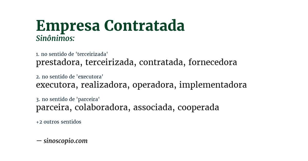 Sinônimo de empresa contratada