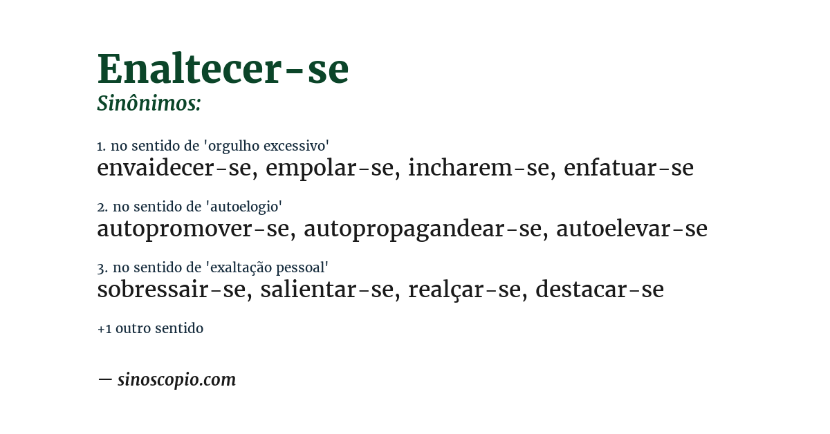 Sinônimo de enaltecer-se