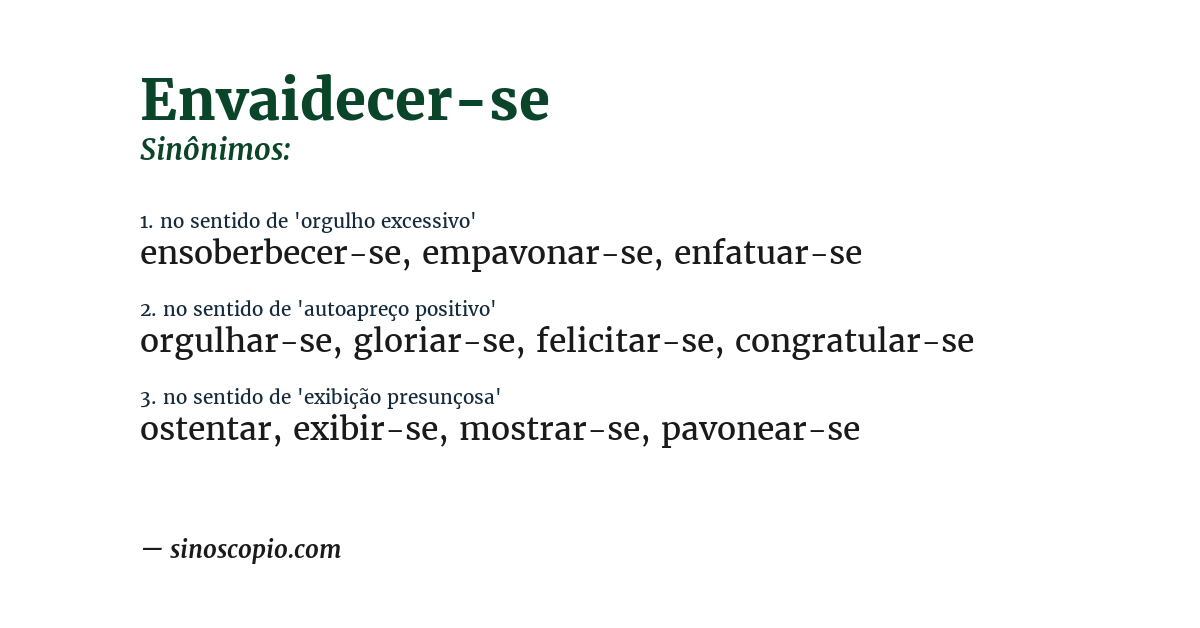 Sinônimo de envaidecer-se