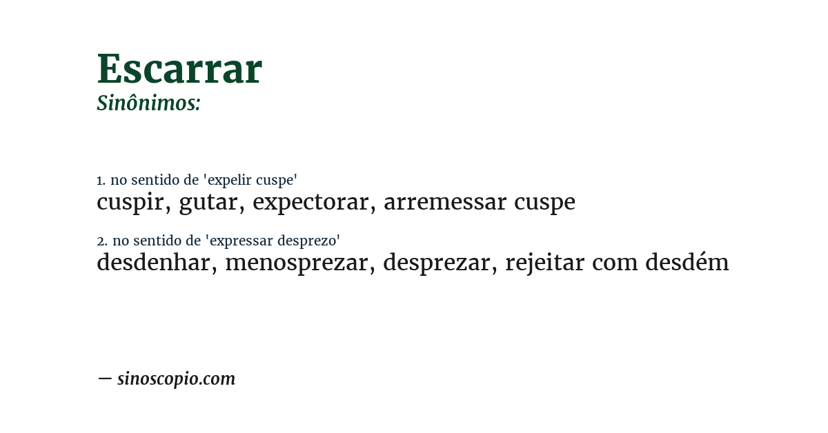 Sinônimo de escarrar