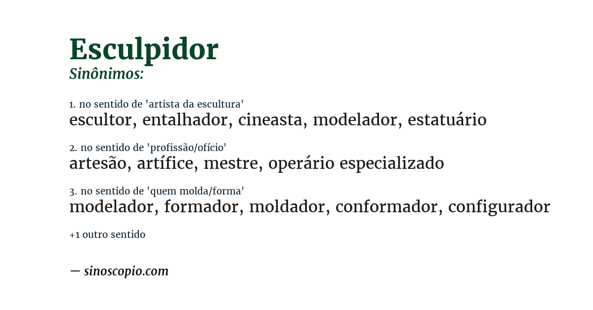 Sinônimo de esculpidor