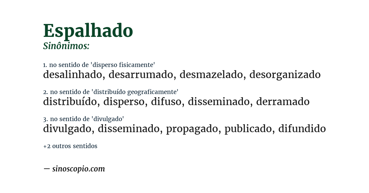 Sinônimo de espalhado