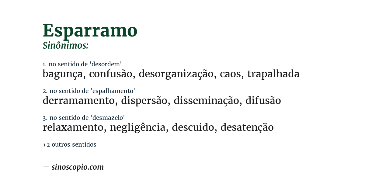 Sinônimo de esparramo