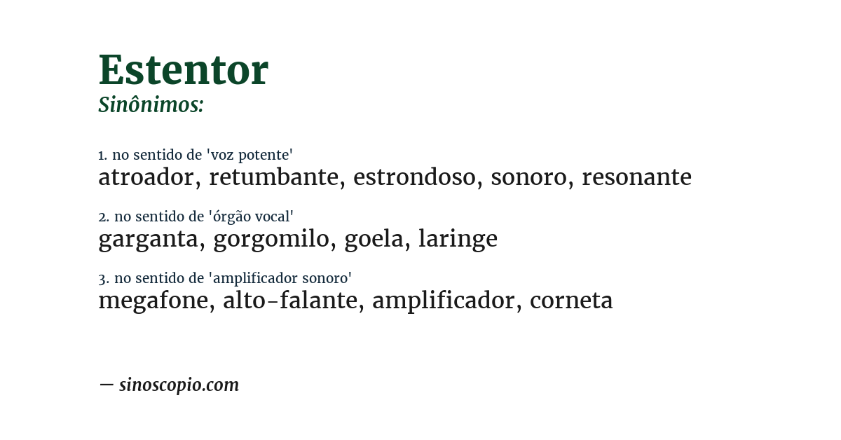 Sinônimo de estentor