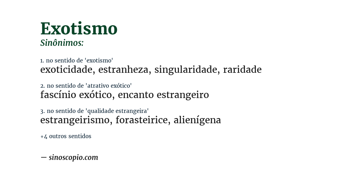 Sinônimo de exotismo