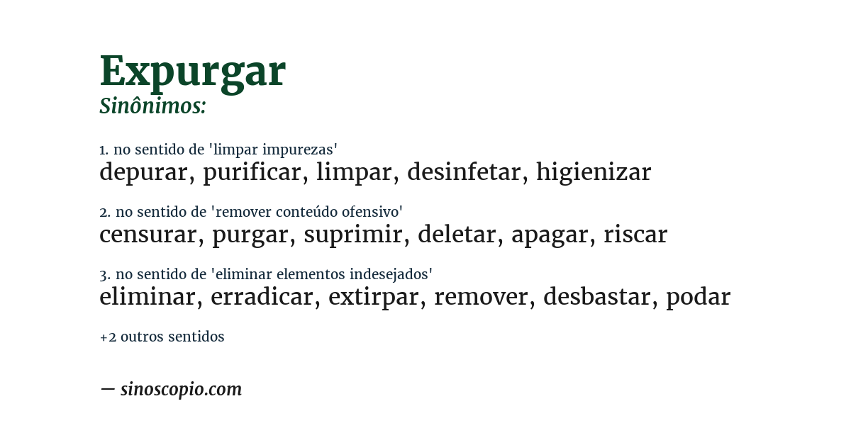 Sinônimo de expurgar