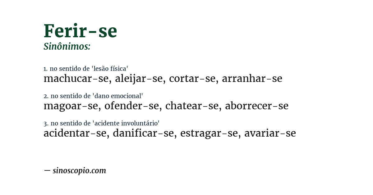 Sinônimo de ferir-se