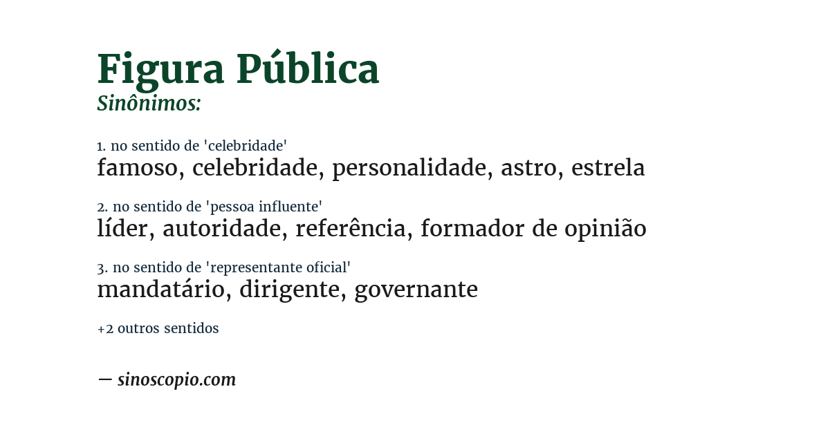 Sinônimo de figura pública