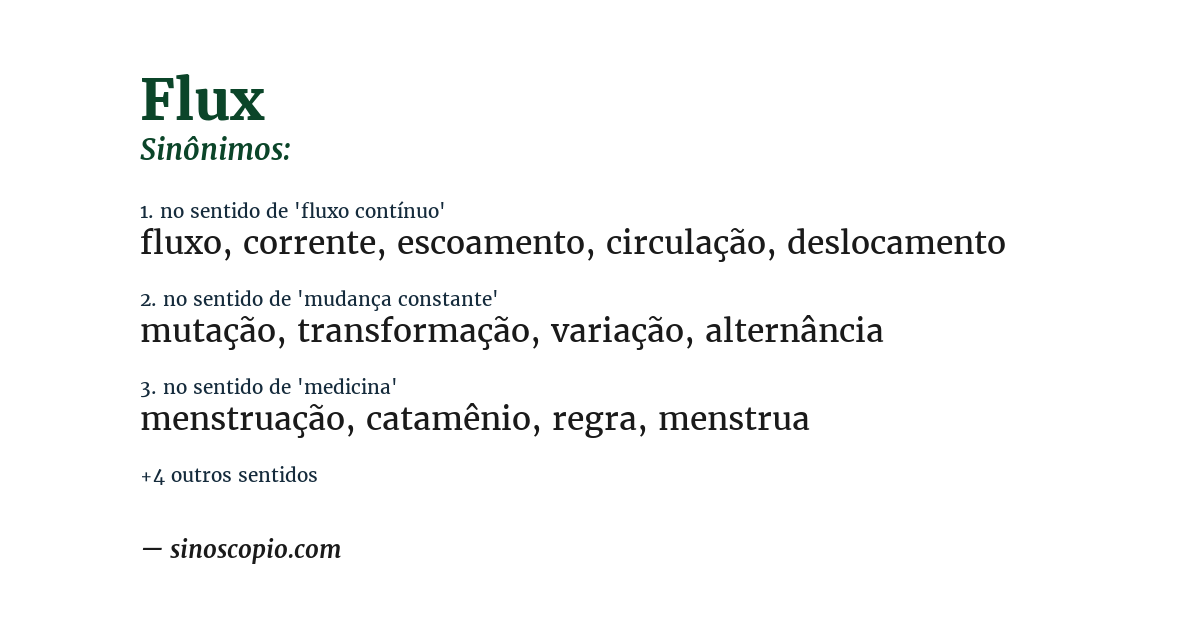 Sinônimo de flux