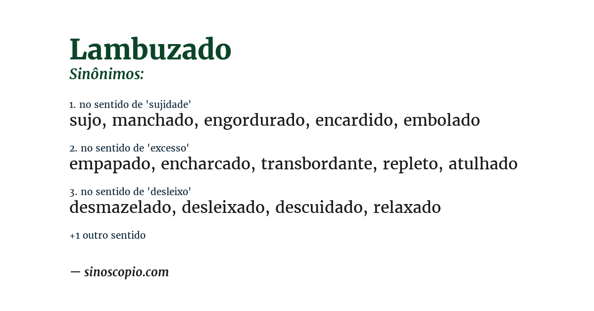 Sinônimo de lambuzado