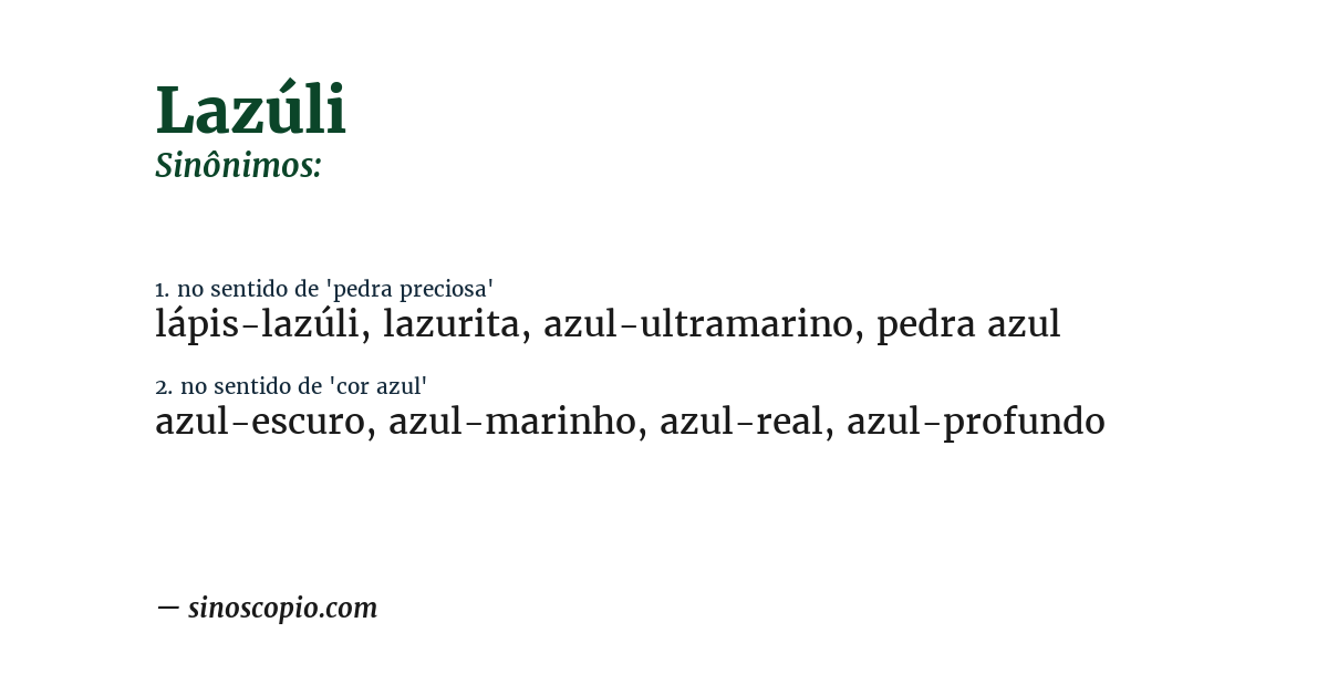 Sinônimo de lazúli