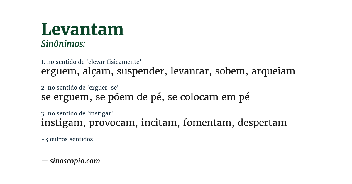 Sinônimo de levantam