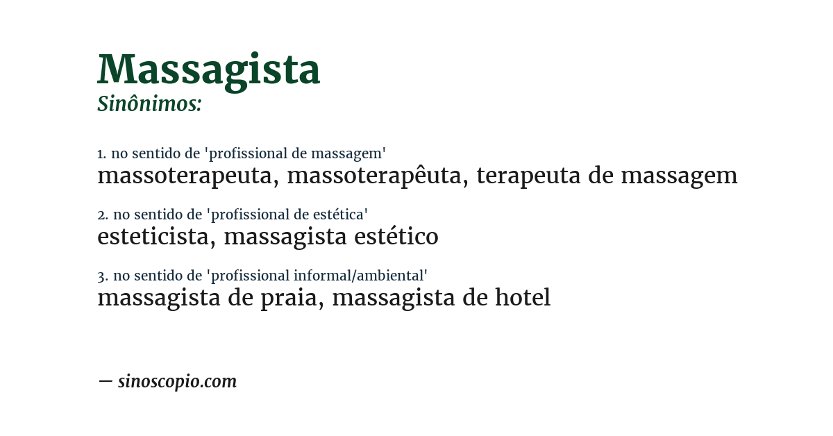 Sinônimo de massagista