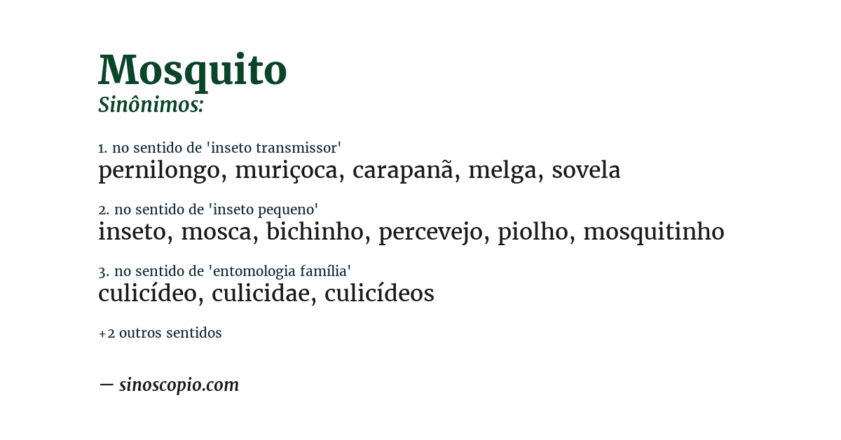 Sinônimo de mosquito