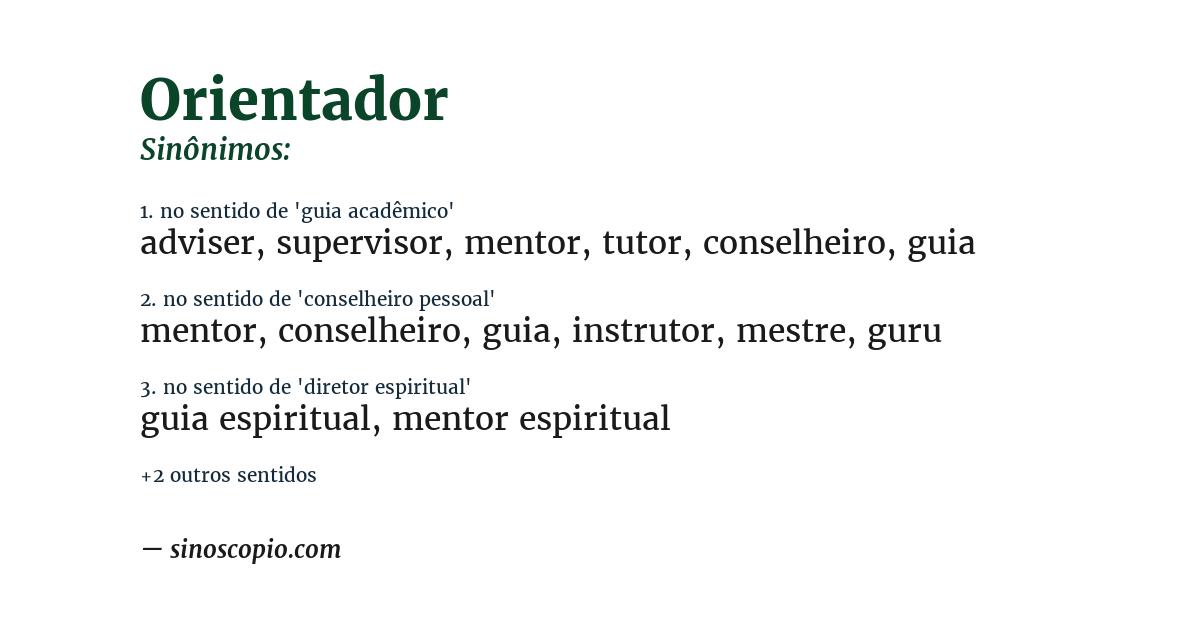 Sinônimo de orientador