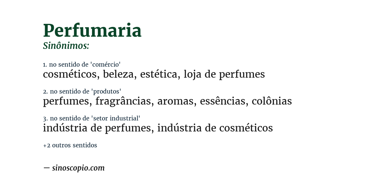 Sinônimo de perfumaria