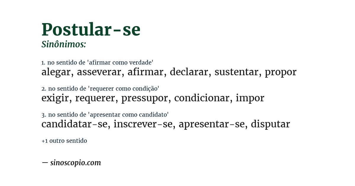 Sinônimo de postular-se