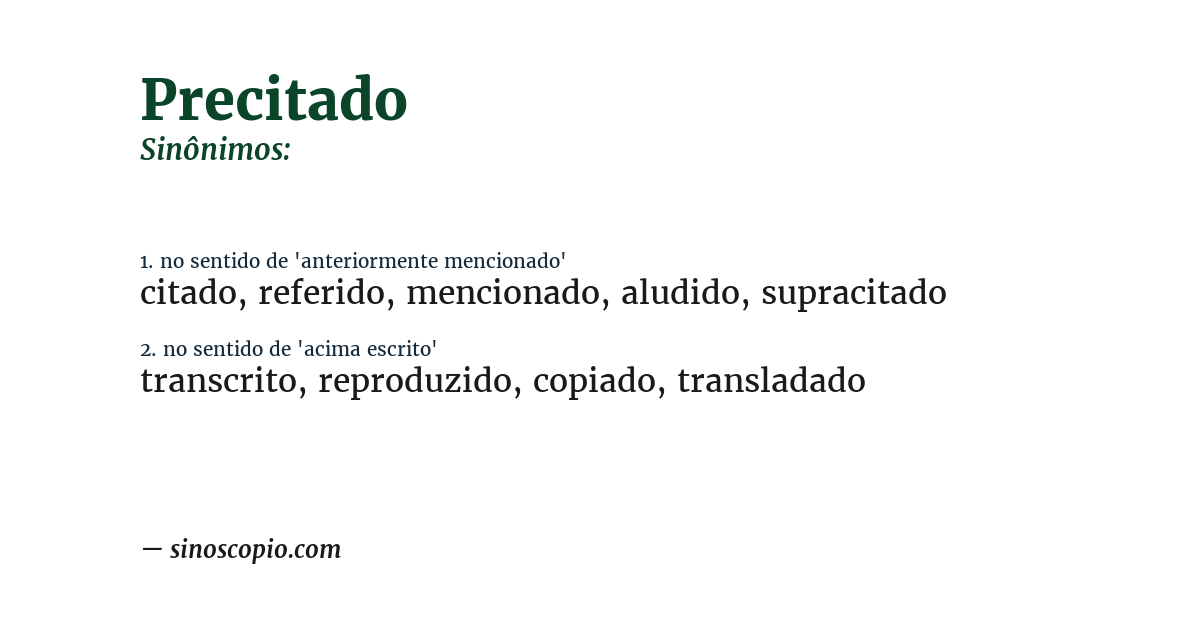 Sinônimo de precitado