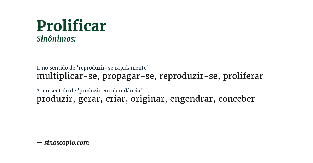 Sinônimo de prolificar